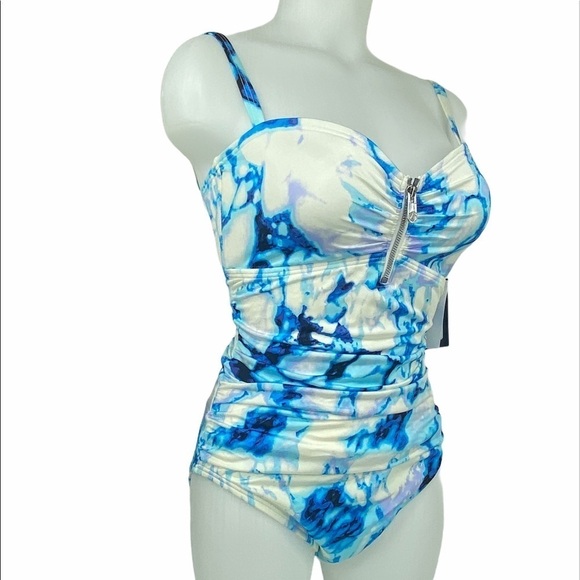 Dkny Zip One Piece Swimsuit - Picture 5 of 11